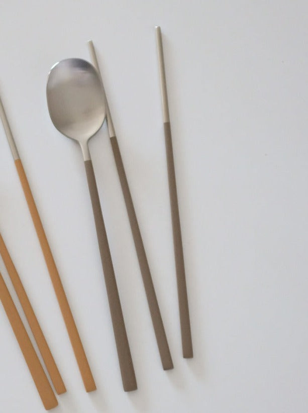Stainless Korean Flatware Set Dark Chocolate ADE New York