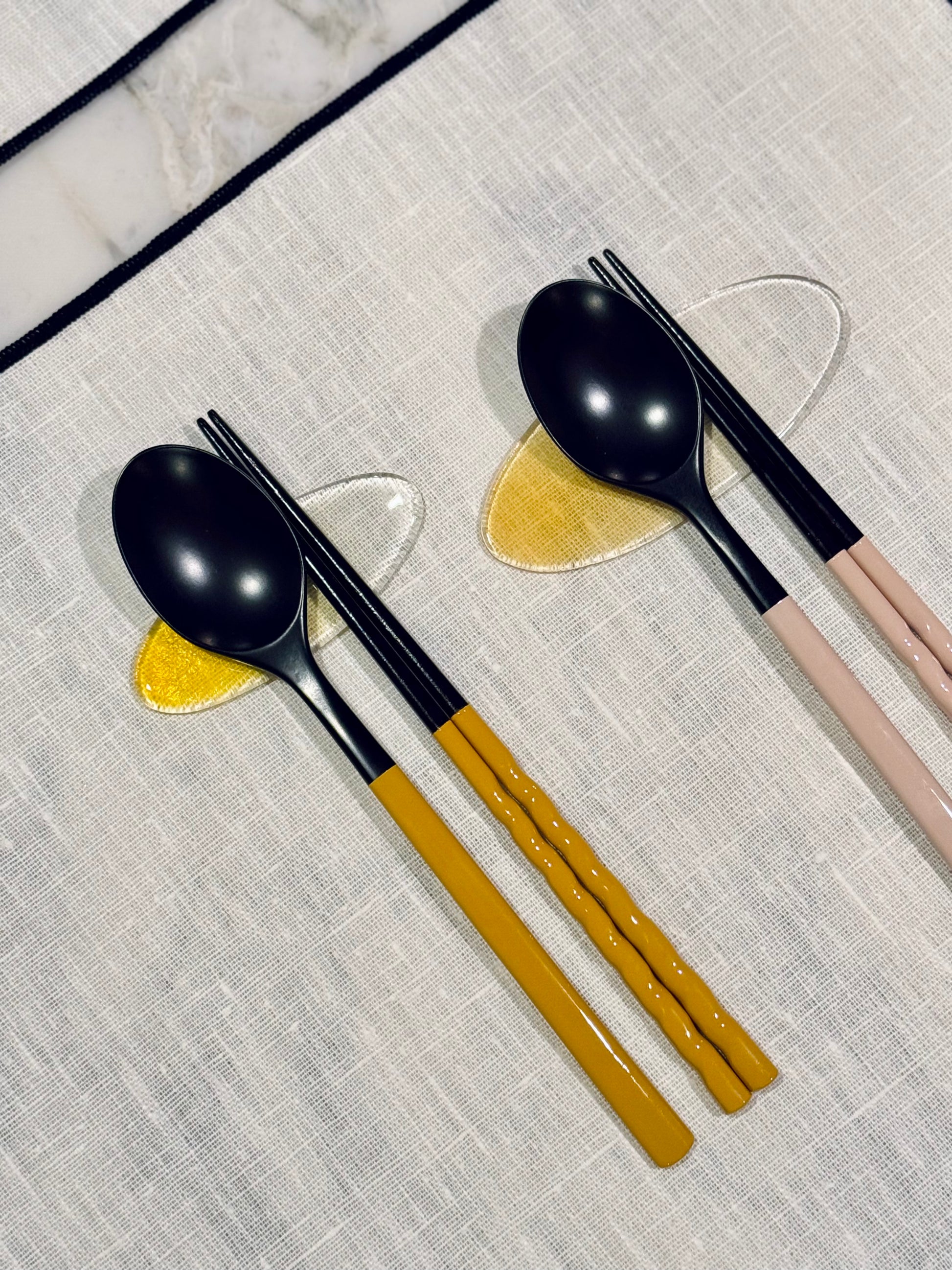 Twisted Pastel Ottchil Spoon and Chopsticks Set - Mustard Yellow