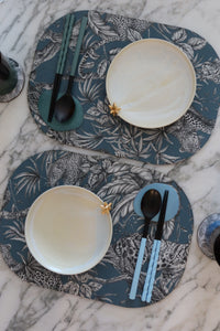 Pebble Cutlery Rest/Coaster - Peacock Blue