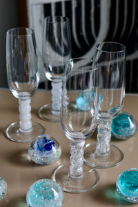 Bubble Beads Champagne Glass - Silver