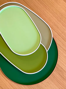 Oval Lacquer Tray - Apple Green