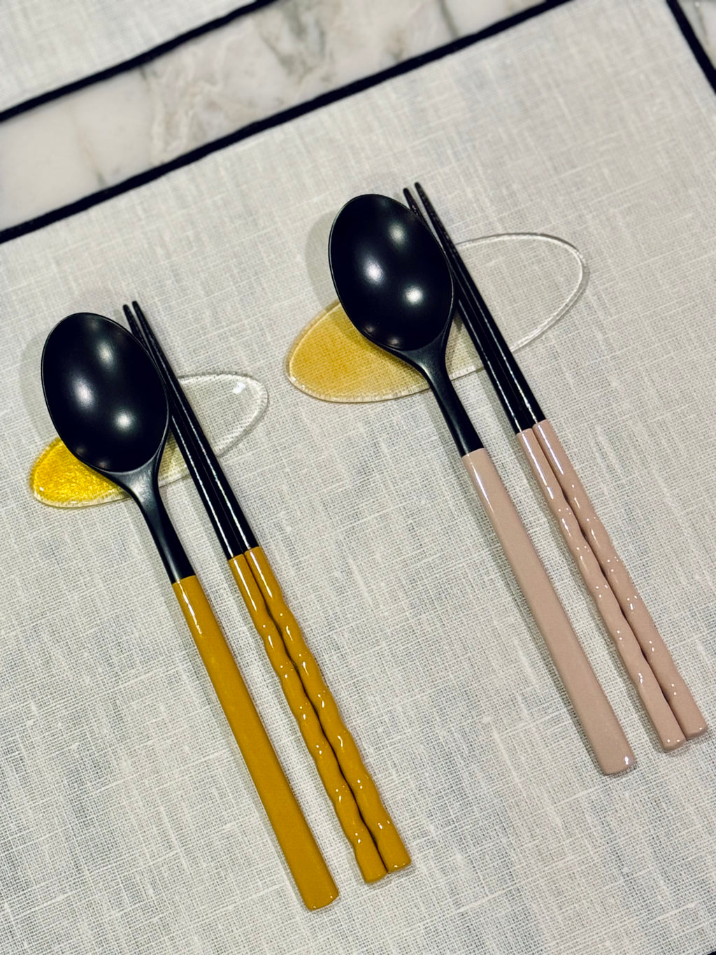 Twisted Pastel Ottchil Spoon and Chopsticks Set - Mustard Yellow
