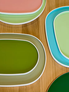 Oval Lacquer Tray - Apple Green