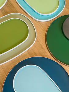 Oval Lacquer Tray - Apple Green