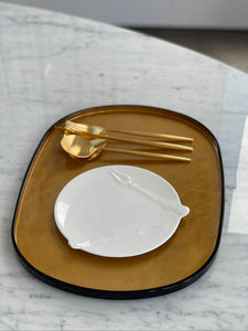 Oval Lacquer Tray - Gold