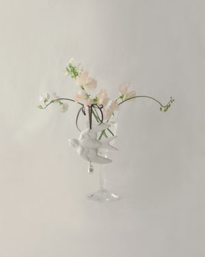 Bird Ornament w/ Hanging Pearl