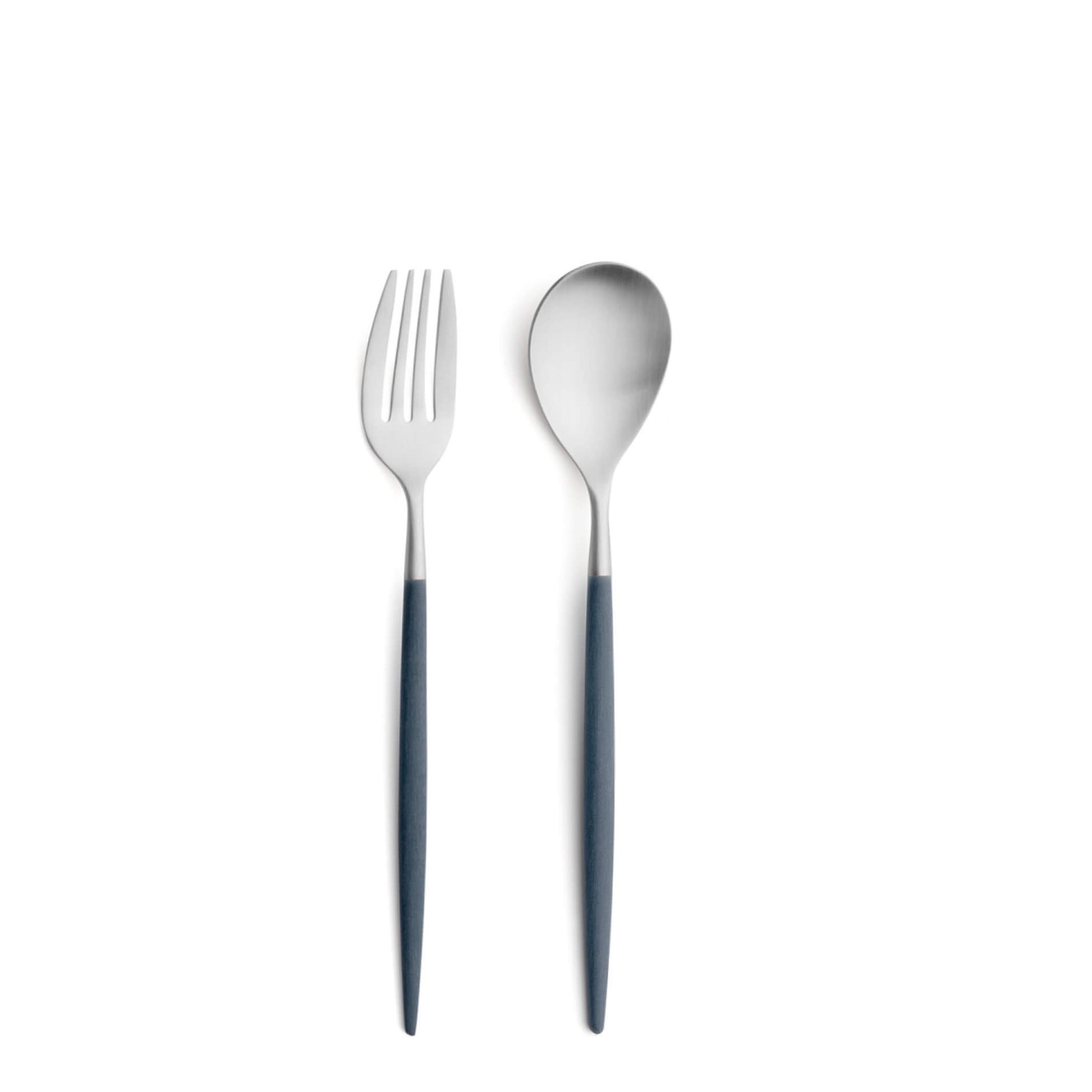 Mio Silver 2-Piece Dessert Set (Brown)