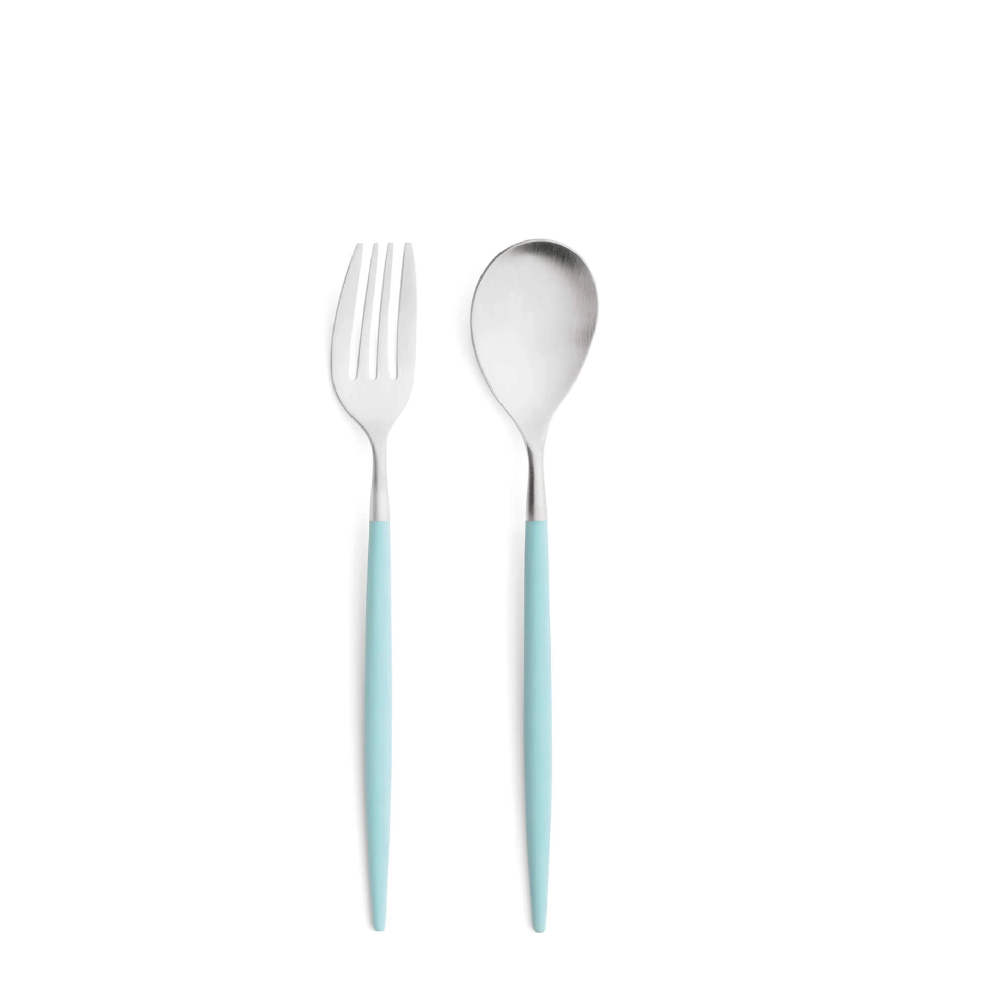 Mio Silver 2-Piece Dessert Set (Turquoise)