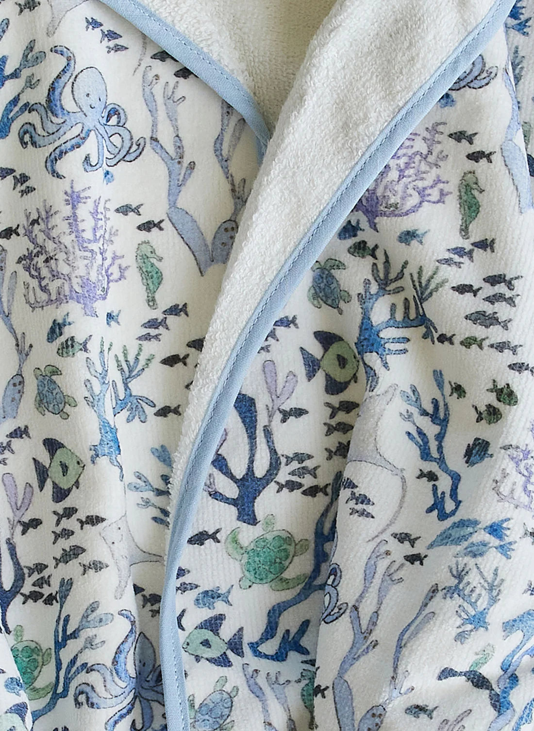 Timo & Violet - Hooded Bathrobe (Blue Coral Reef)