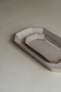 Patina Long Octagonal Plate (L) - Stone Beige