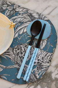 Pebble Cutlery Rest/Coaster - Jasmine Blue