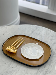 Oval Lacquer Tray - Gold