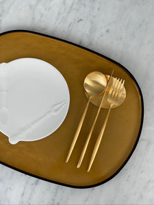 Oval Lacquer Tray - Gold