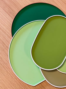 Oval Lacquer Tray - Apple Green