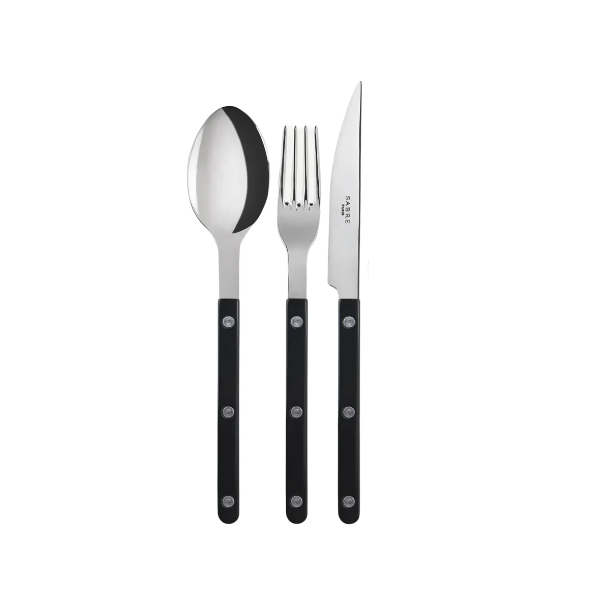 Bistrot Solid Shiny 3-Piece Essentials Set (Black)