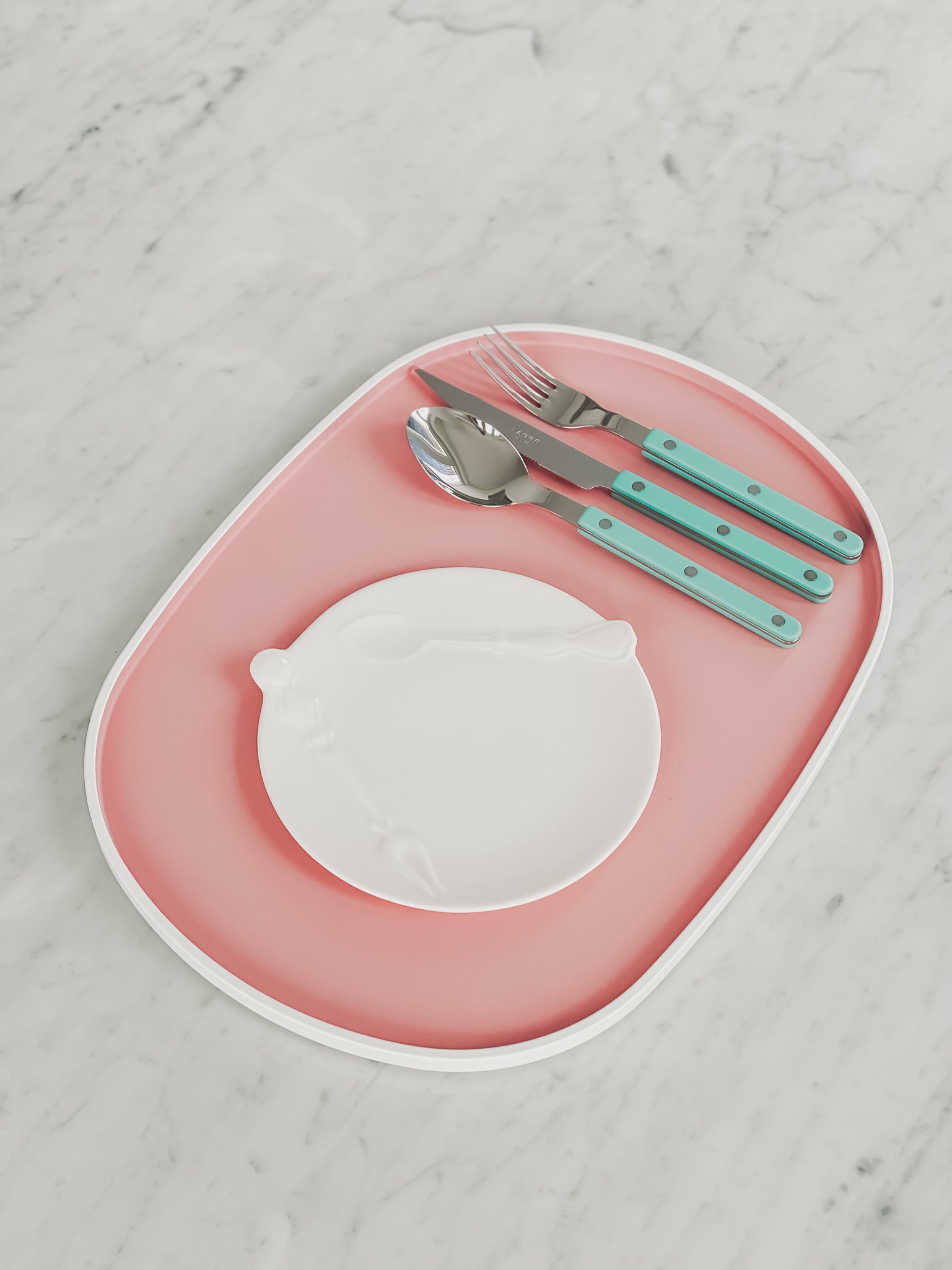 Oval Lacquer Tray - Peach Pink