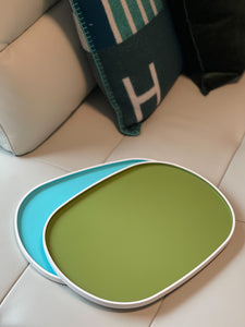 Oval Lacquer Tray - Apple Green