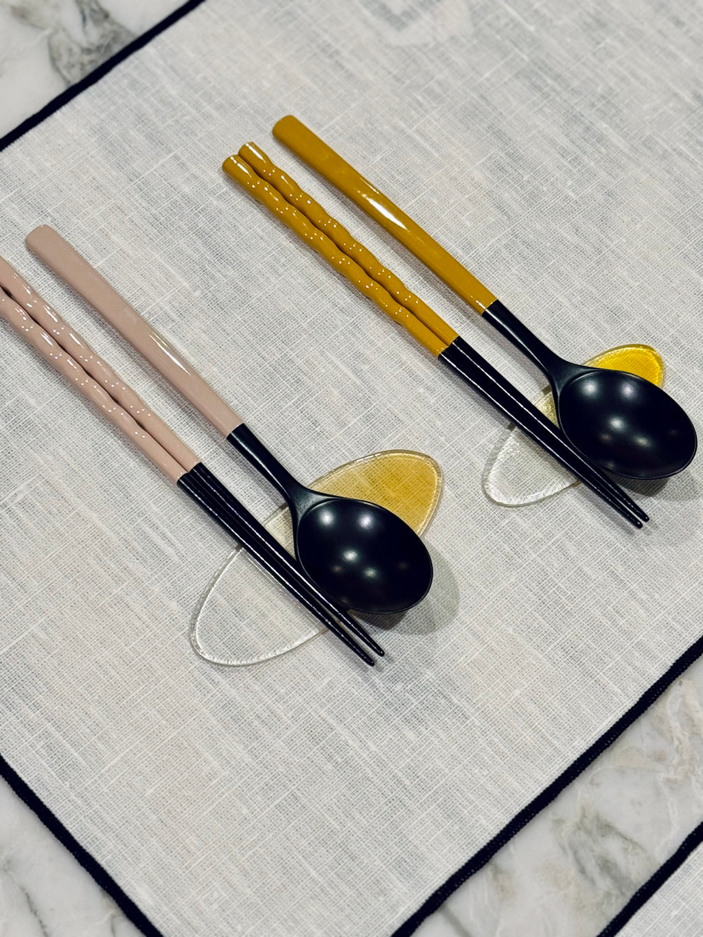 Twisted Pastel Ottchil Spoon and Chopsticks Set - Mustard Yellow