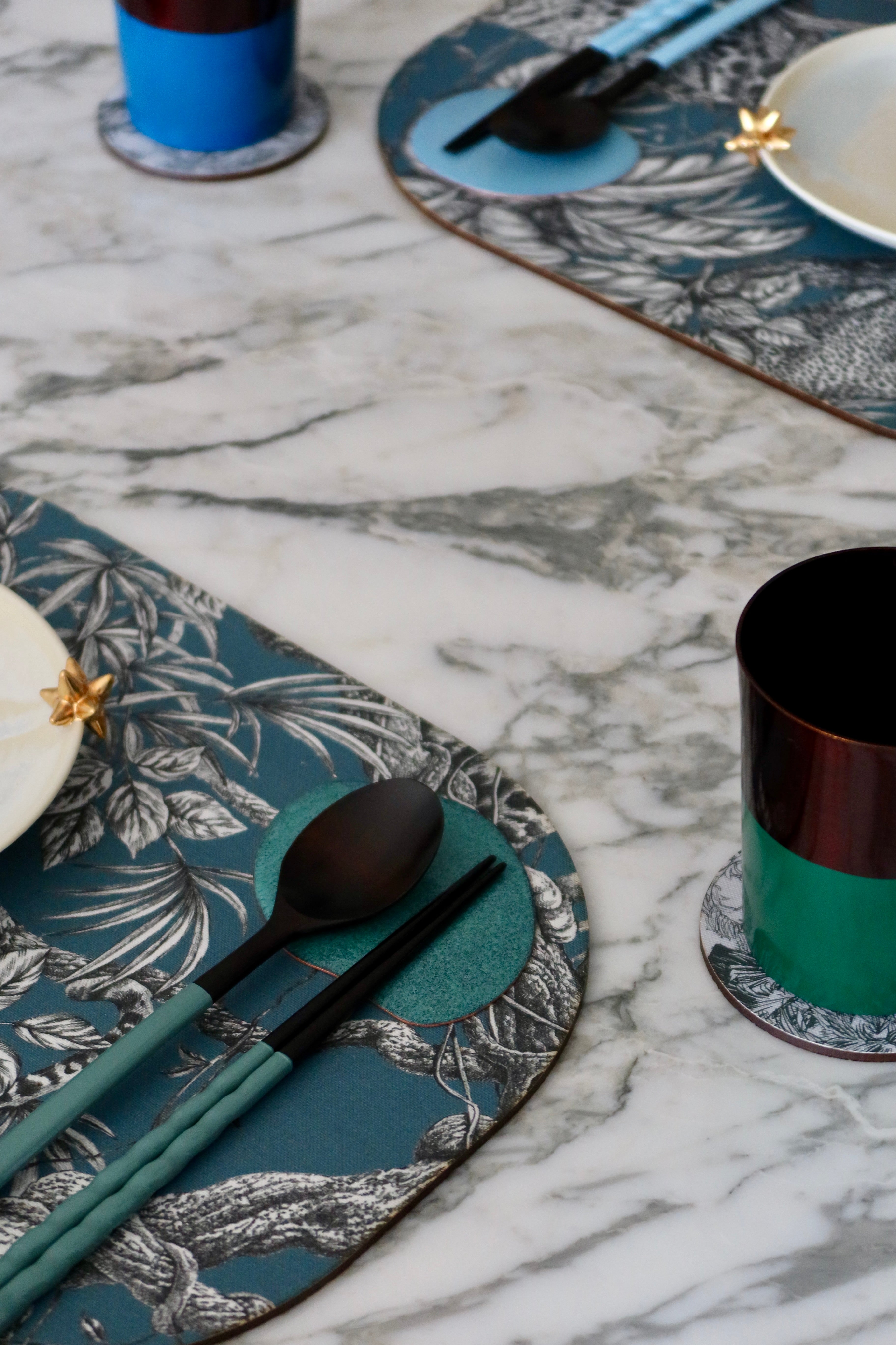 Pebble Cutlery Rest/Coaster - Emerald Green