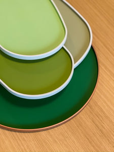 Oval Lacquer Tray - Apple Green