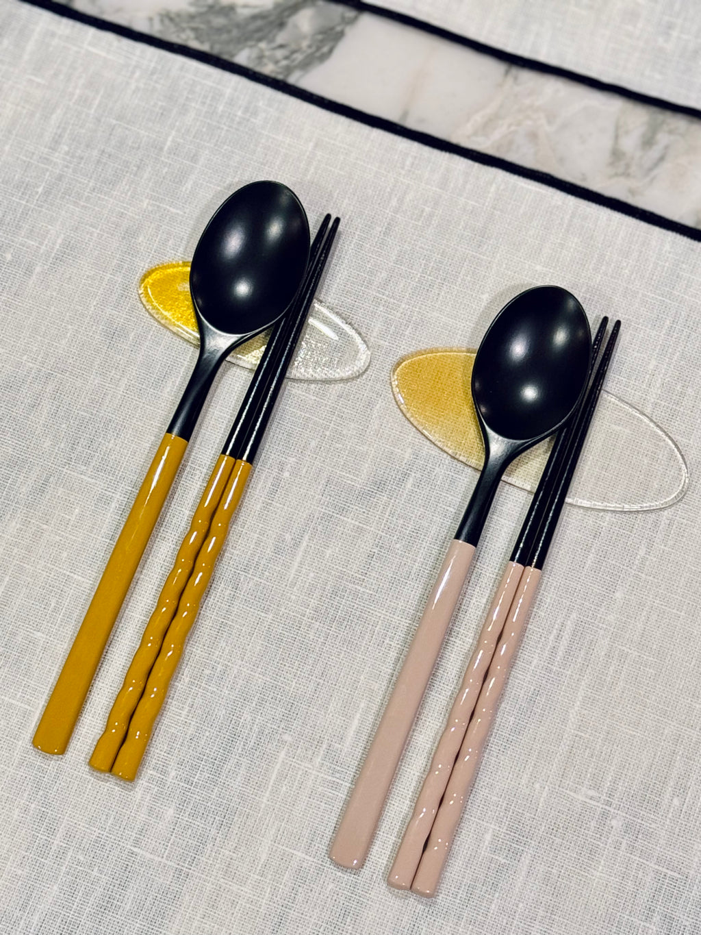 Twisted Pastel Ottchil Spoon and Chopsticks Set - Mustard Yellow