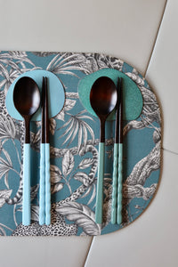 Pebble Cutlery Rest/Coaster - Jasmine Blue