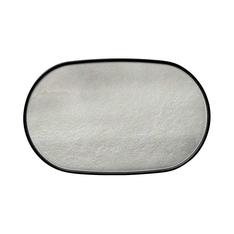 Oval Lacquer Tray - Silver