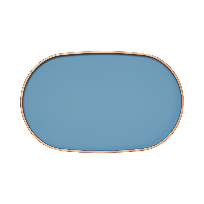 Oval Lacquer Tray - Jasmine Blue