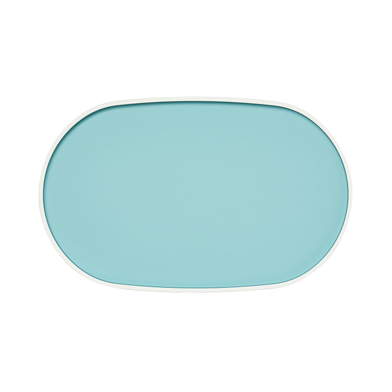 Oval Lacquer Tray - Sky Blue