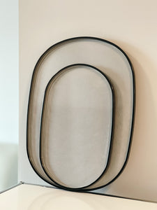 Oval Lacquer Tray - Silver