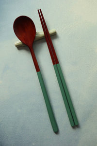 Pastel Ottchil Spoon and Chopsticks Set (Green)