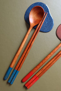 Gold Ottchil Lacquer Spoon and Chopsticks Set (5 Colors)