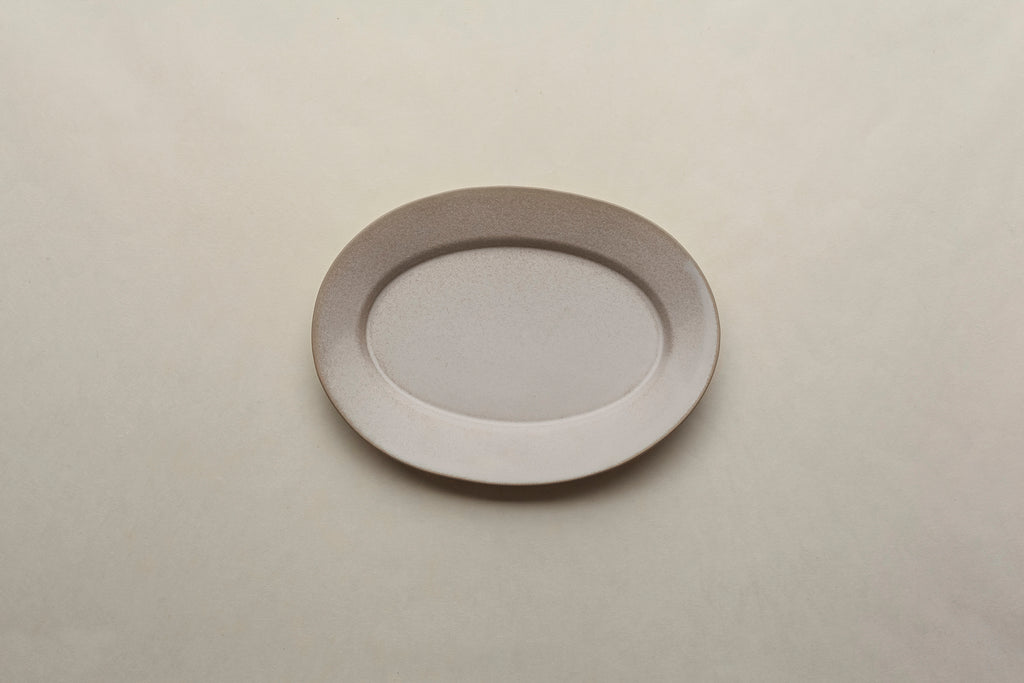 [Archive] Patina Rim Oval Plate (M) - Stone Beige