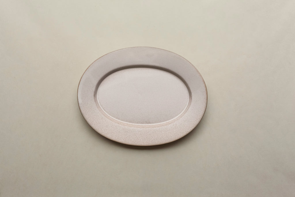 [Archive] Patina Rim Oval Plate (L) - Stone Beige