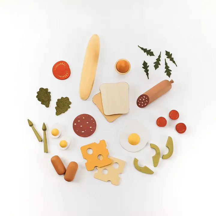 SABO Concept - Wooden Breakfast Food Play Set