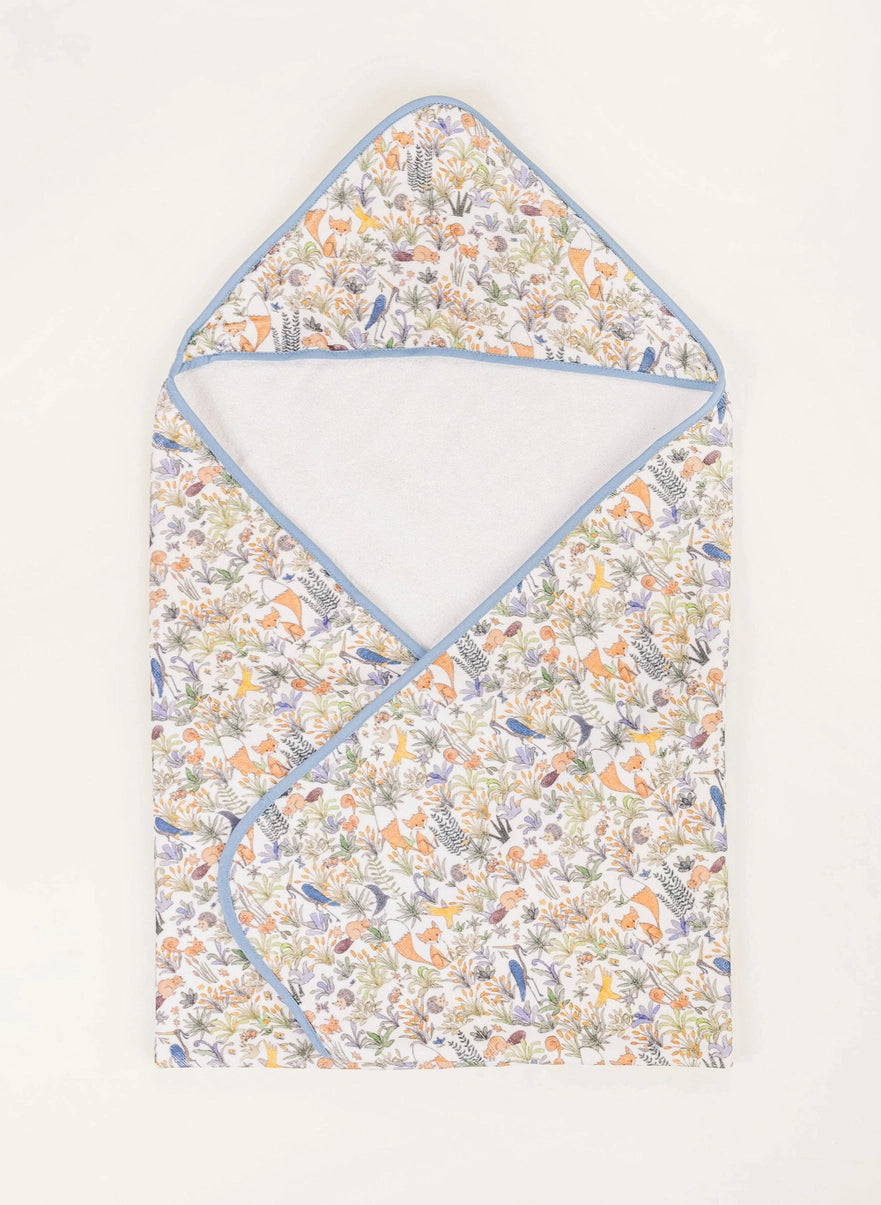 Timo & Violet - Hooded Bath Towel (Foxy Forest)
