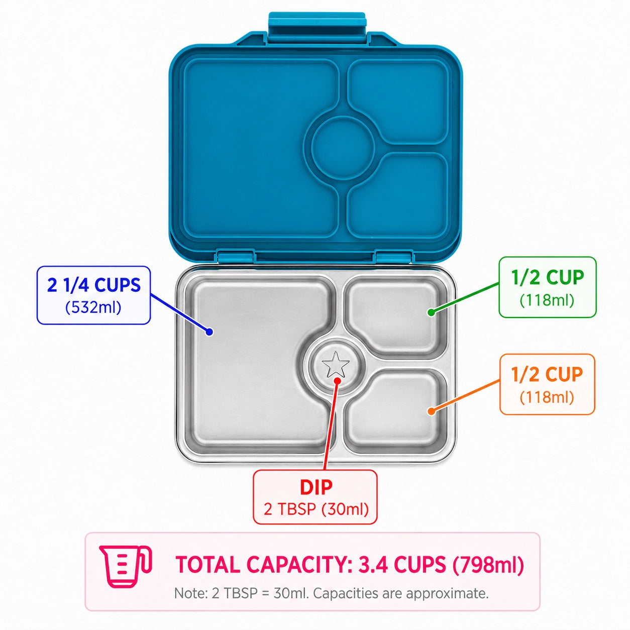 Yumbox Prêt –Stainless Steel Leakproof Bento Lunch Box - Normandy Blue