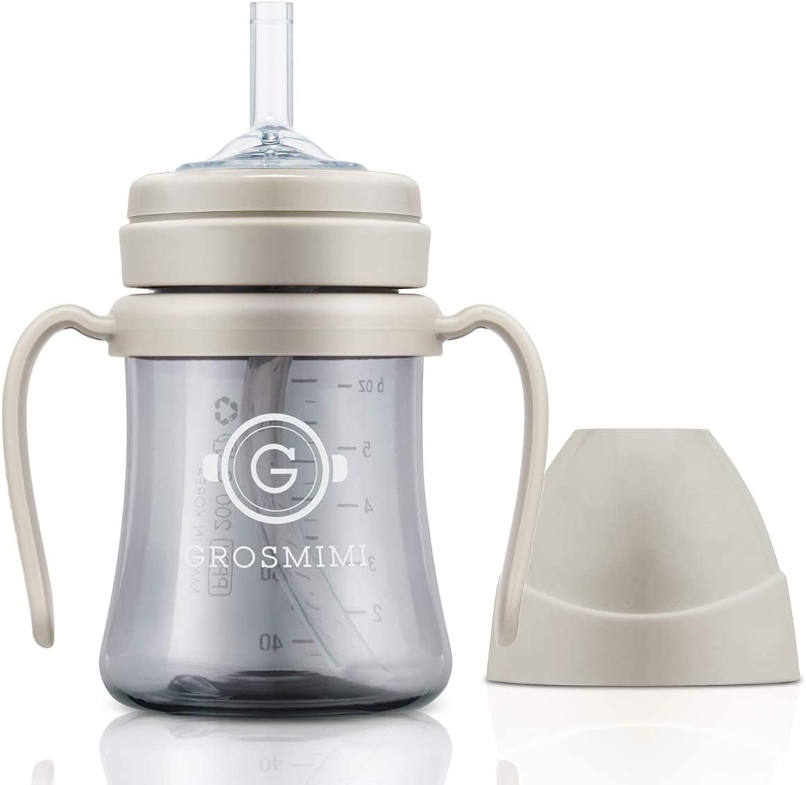 Grosmimi PPSU Cup w/ Lid (6 oz) (Beige)