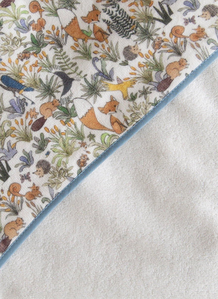 Timo & Violet - Hooded Bath Towel (Foxy Forest)