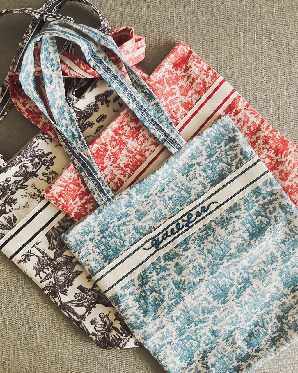 [Archive] Custom French Toile de Jouy Sajou Eco Bag