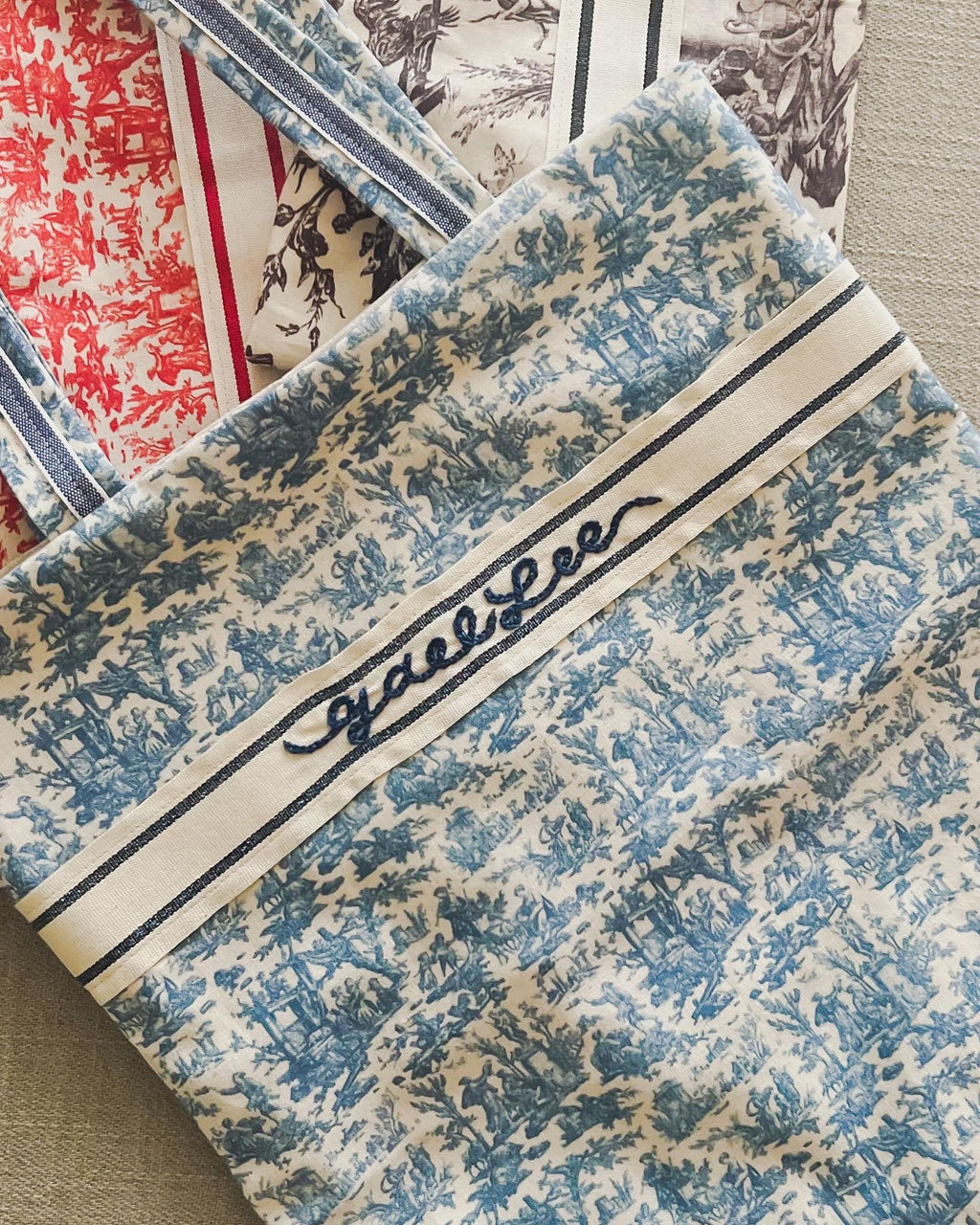 [Archive] Custom French Toile de Jouy Sajou Eco Bag