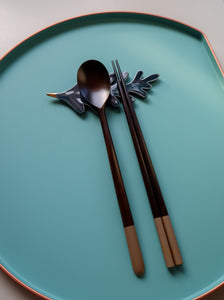 Leaf Cutlery Rest Set - Blue